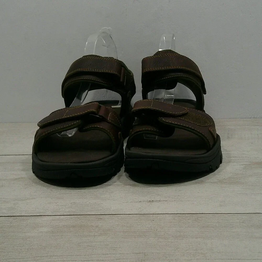 Rockport Men's Rocklake Brown Conag Brown Leather Sport Sandals Size 13 M